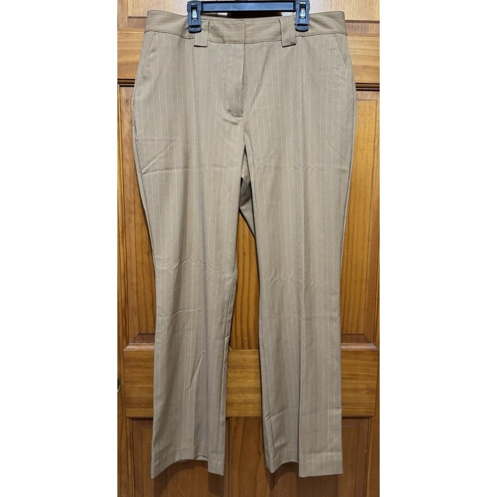 Worthington Women's Straight-Leg – Size 12P –‎ High Rise – Tan Pinstripe – NWT